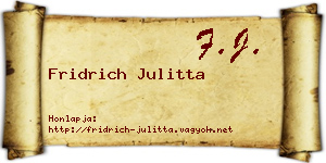 Fridrich Julitta névjegykártya